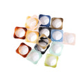 Wholesale Fashion Chic Korean Style Colorful square Crystal Resin Plastic Finger Ring Jewelry Rings