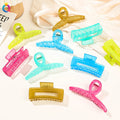 QIYUE High-End Plastic Shark Chuck Hair Catch Clip Jelly-Color Hairpin Back Head Hair Accessories