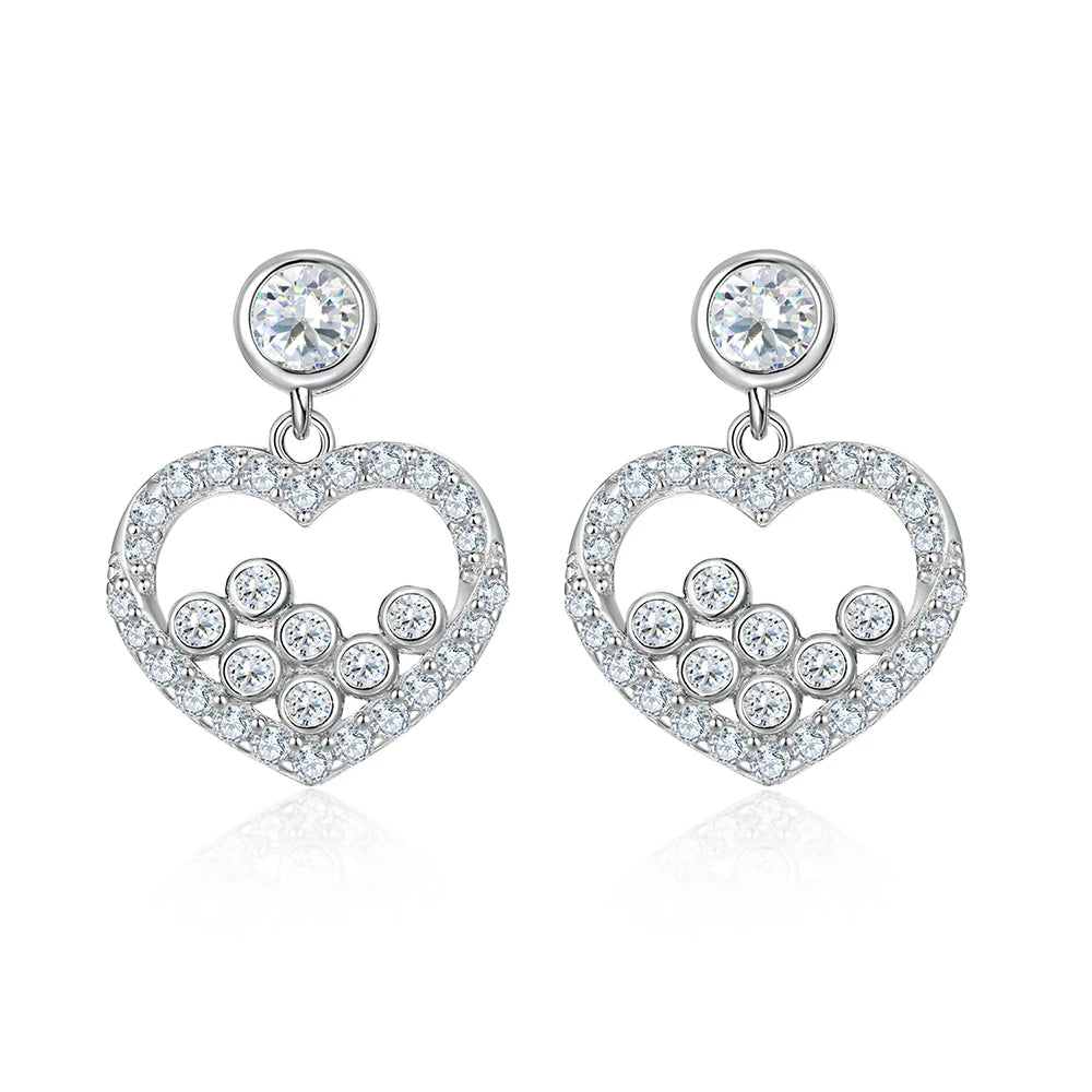 High Quality Sparking Engagement Wedding Party Anniversary Gift 925 Sterling Silver Rhodium Plated Geometric Cubic Zircon Stud