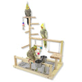 Solid Wood Parrot Perch Stand - Training Stand Bird Toy Supplies Desktop Training Perch Parrot Interactive Playground