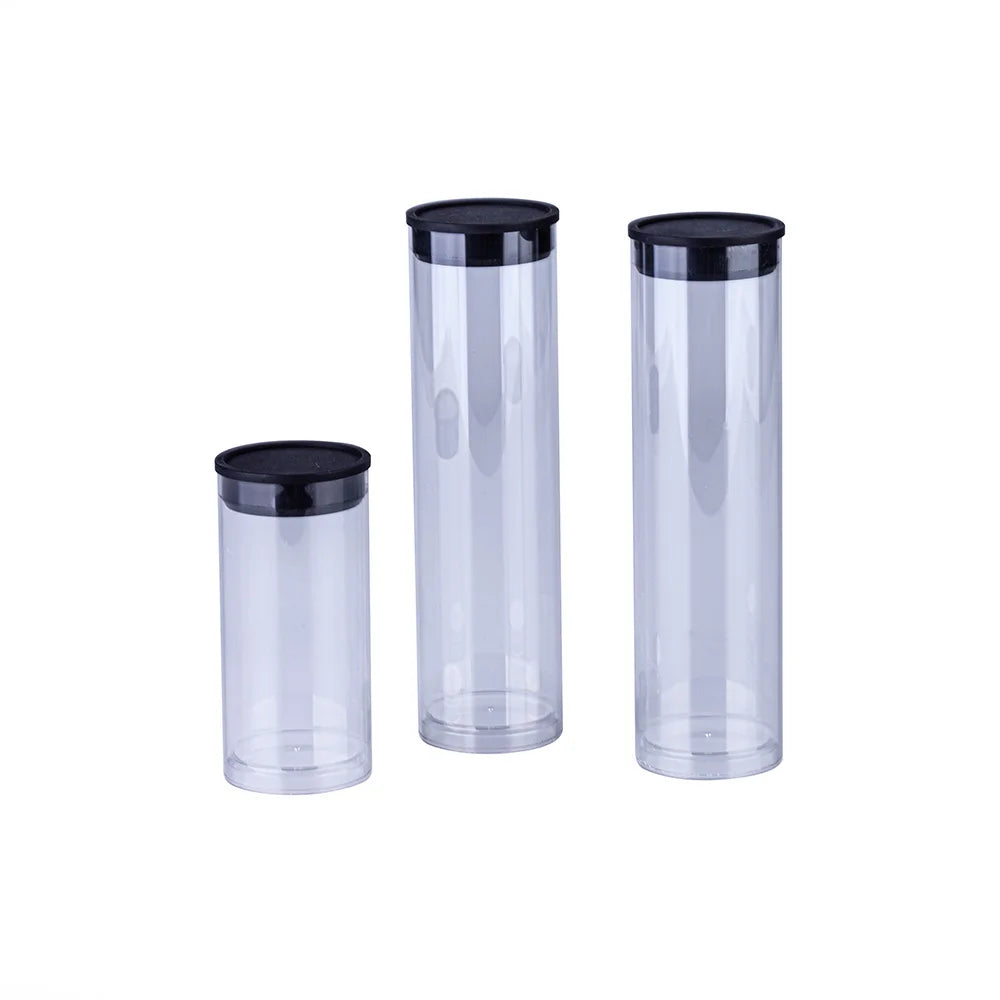 Custom Large Diameter Clear Plastic Storage Containers Cylinder Packaging Tube with Flip Top Lid Screen Printing Lipstick