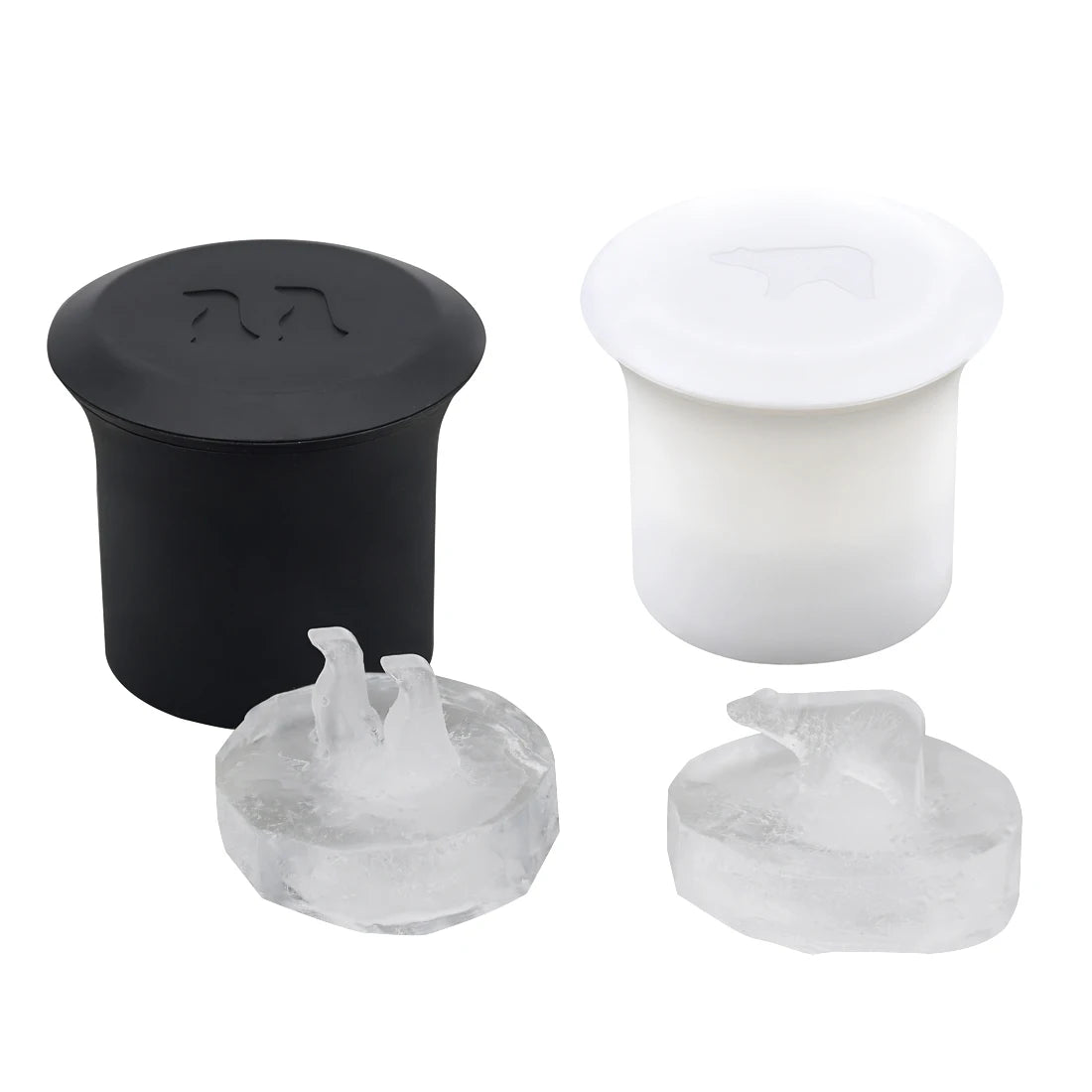 Silicone BPA Free Single Cavity Bear Penguin Tiny Crushed Mold Animal Shaped Ice Cube Tray Mould