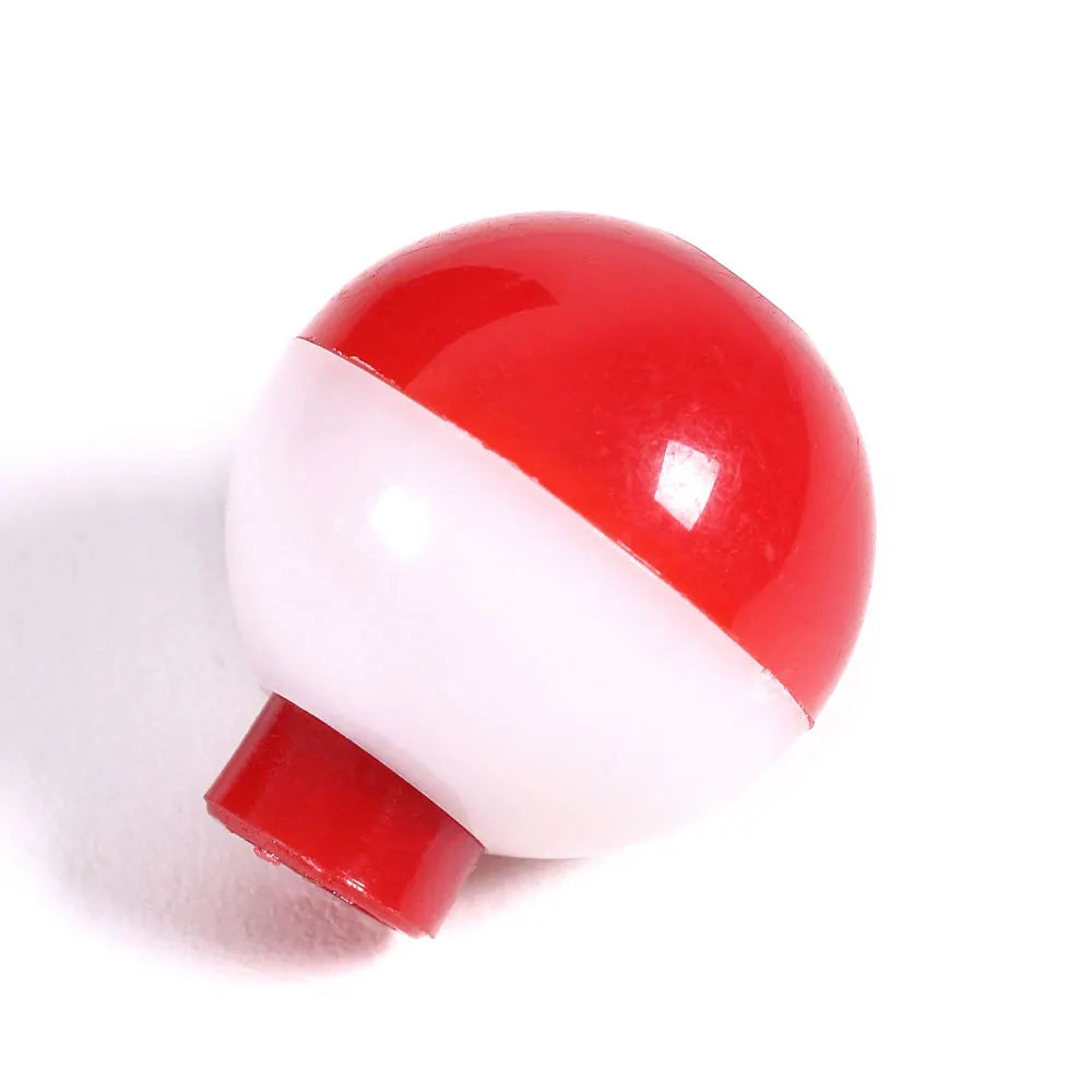 1-2 Inch Red and White Fishing Float Push Button Snap-on Floats Bobber Fishing Tackle