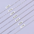 S925 Sterling Silver 40+5 cm Chain Advanced Water Wave Snake Bone Box Cross Chains Diy Pendant Necklaces for Women