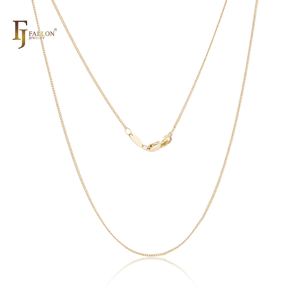 FJ Fallon Jewelry Wholesale Brass 14K Gold Plated Cable Chain Necklace for Women Lightweight Daily Style Factory Supplier
