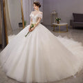2023 Luxury France Design Princess Wedding Dress Bling Bling Train Long Wedding Gown for Women