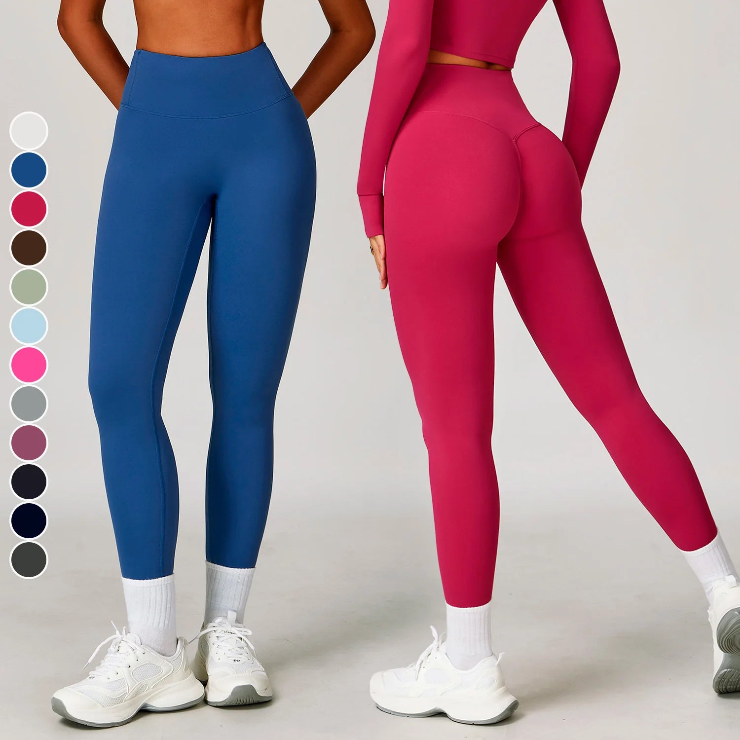 High Quality Sexy Solid Nude Women Leggins Fitness High Waist Peach Hip Naked Skin Friendly Breathable High Elastic Yoga Pants