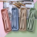 Japanese Mini Spoon Flatware Set Pink Wheat Straw and Fork with Knife Serving Cutlery Elegant and Practical Japanese Design