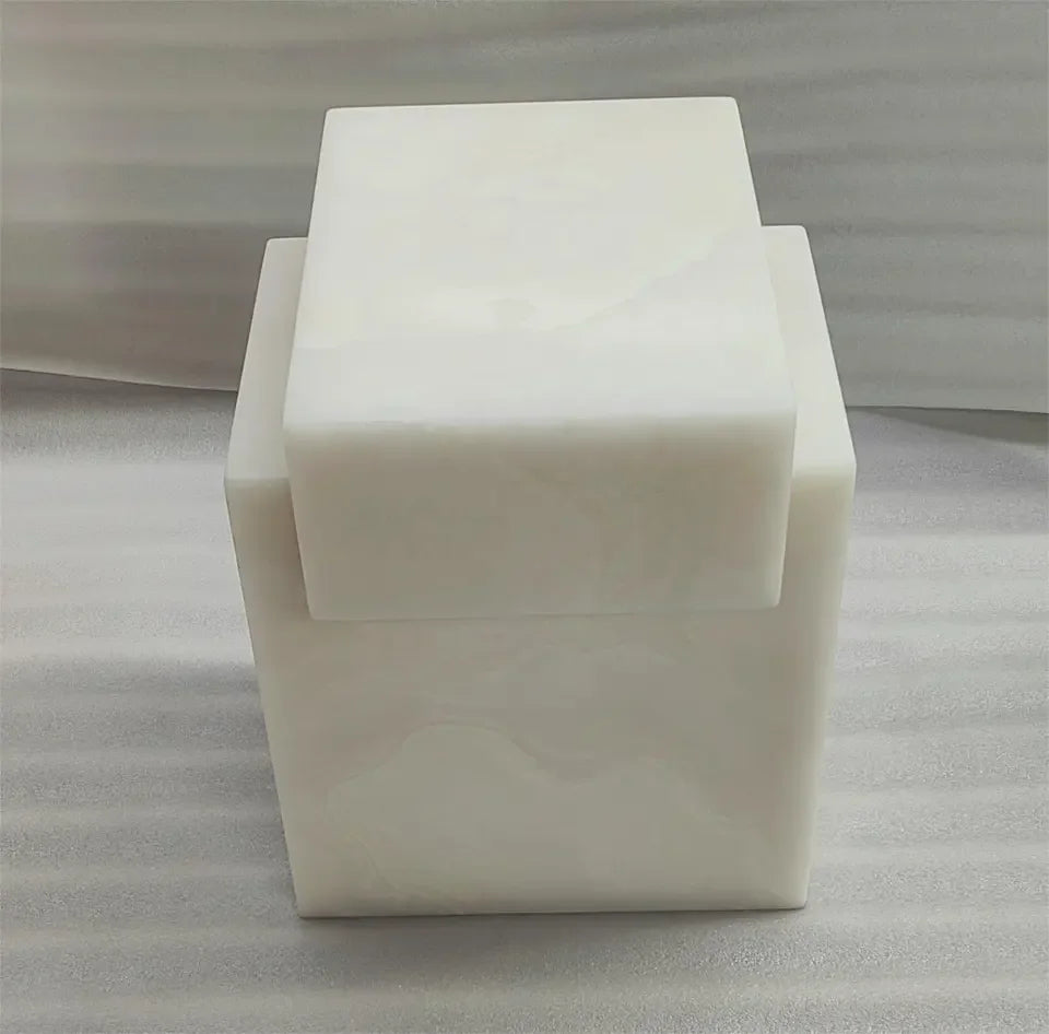 Wholesale Modern White Onyx Side Table Living Room Marble Stone Good Quality Center Side Table Luxury Marble Plinth Coffee Table