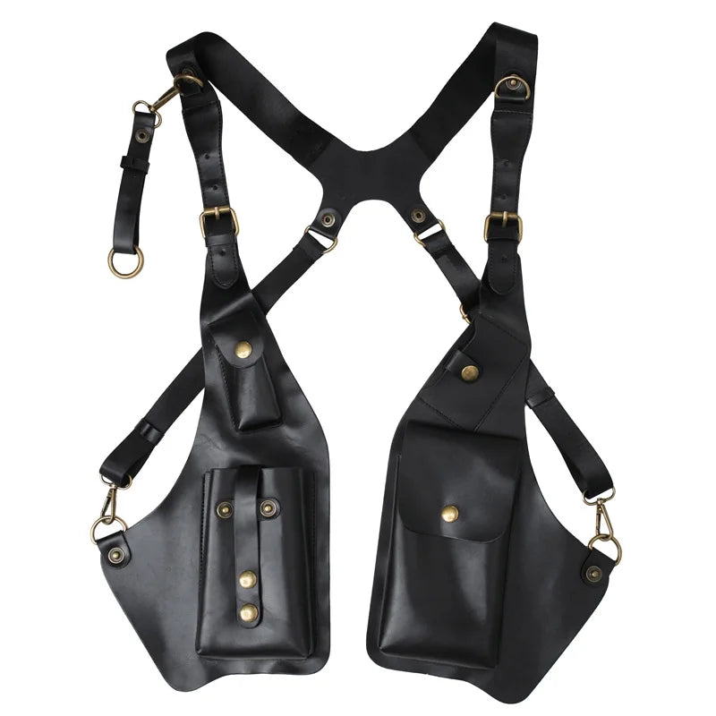 New Man Pu Leather Anti-Theft Safety Wallet Bag Travel Outdoor Hidden Underarm Holster Pirate Shoulder Phone Case Wallets Bags