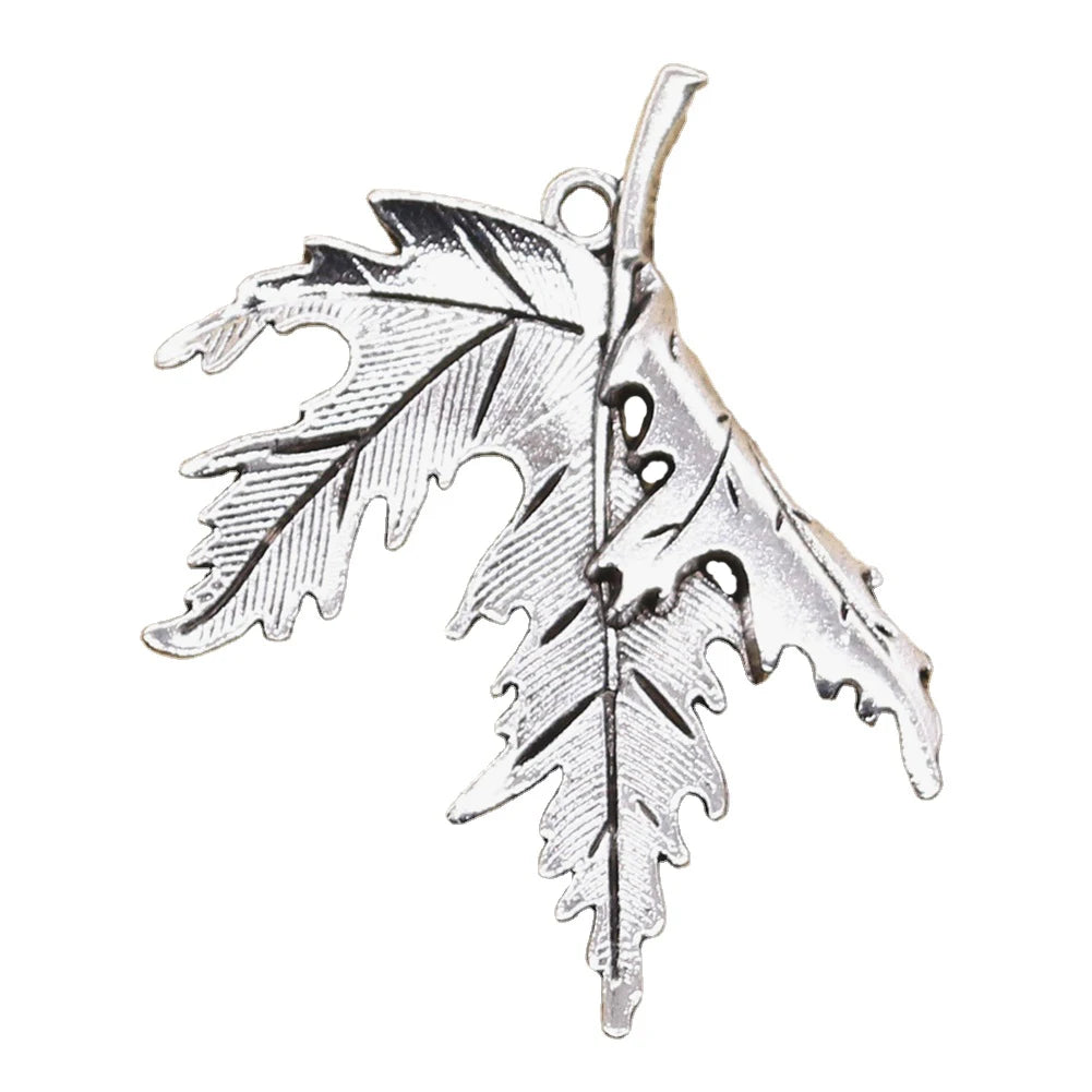 Antique DIY Handmade Craft for Jewelry Making Tibetan Silver Color Folding Maple Leaves Pendants Gold for Charms Accessories