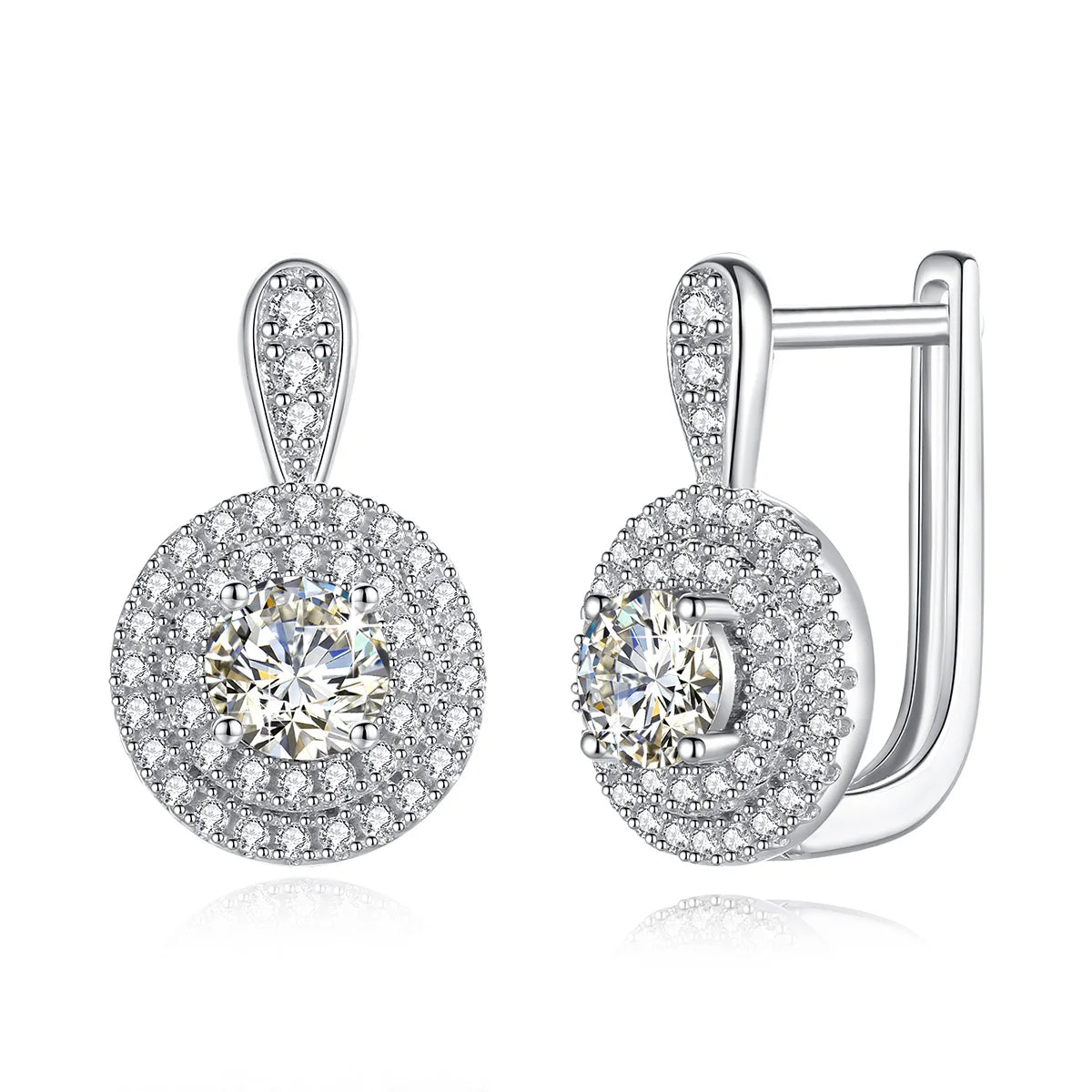 Christmas Luxury Party 2023 Fine Jewelry Ladies 1ct Moissanite Diamond Earrings VVS1 925 Silver 18k Gold Women Hoop Earrings