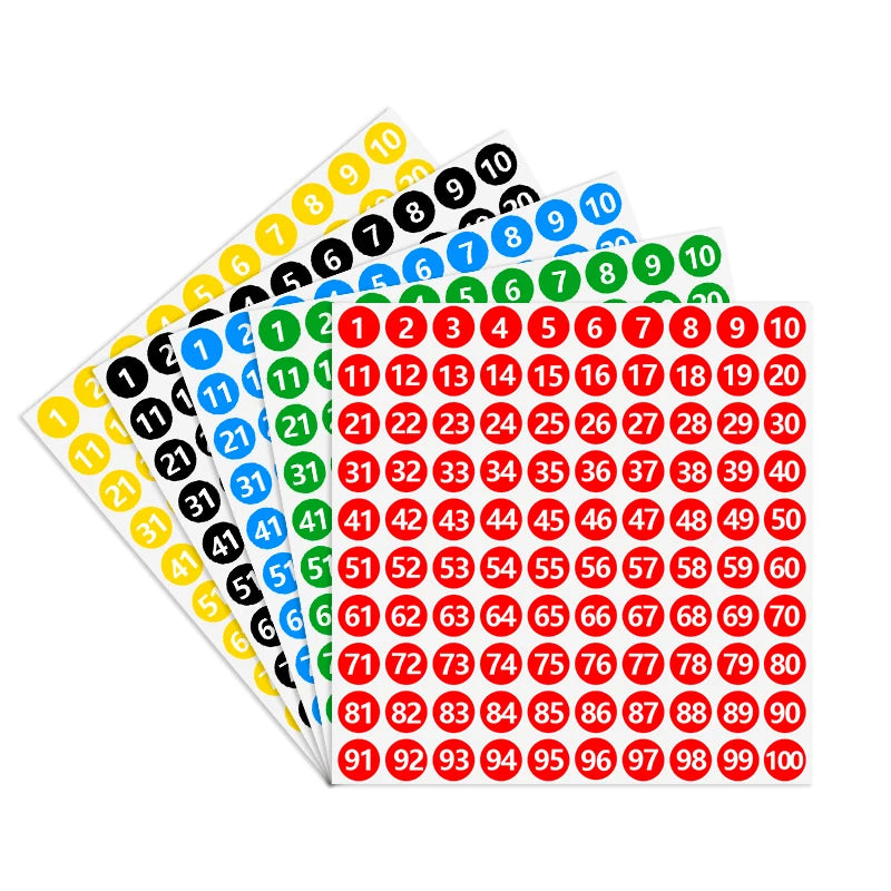 Custom Waterproof Circle Arabic Number Stickers Round Vinyl Labels for Eco-Friendly Food Packaging Glossy Matte Finish