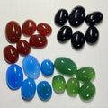 HQ GEMS 13x18mm Oval Shape Flatback Cabochon Beads Natural Red Chalcedony Agate Gemstone