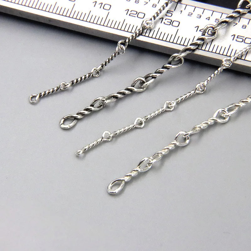 Personalized Chain 925 Sterling Silver Twist Rope Chain for Bracelet/Necklace Making Accessories Wholesale