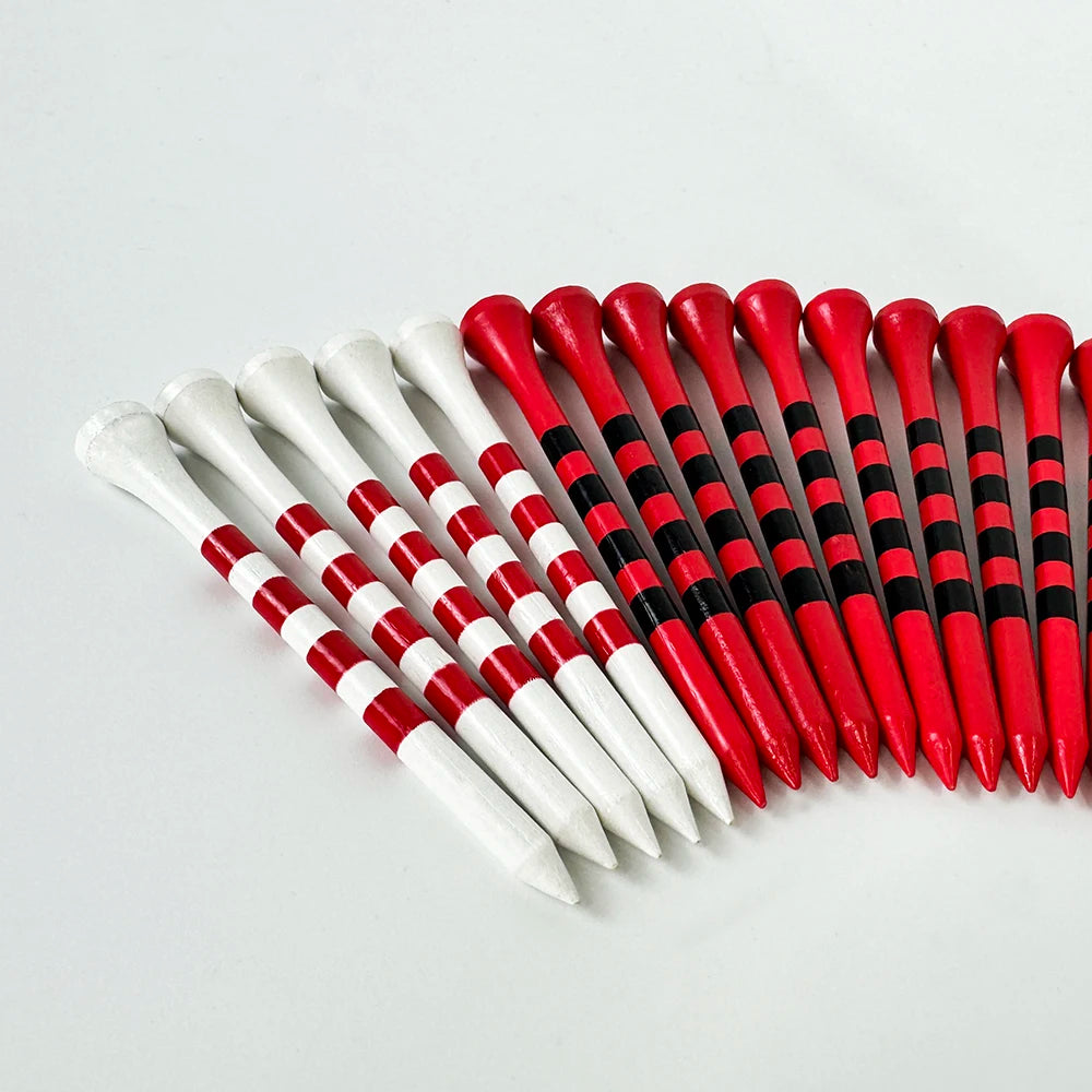 Golf Accessories Color Tee with Stripes Design Custom logo on the Cap  70 83mm Eco- Friendly Bamboo Golf Tee Peg