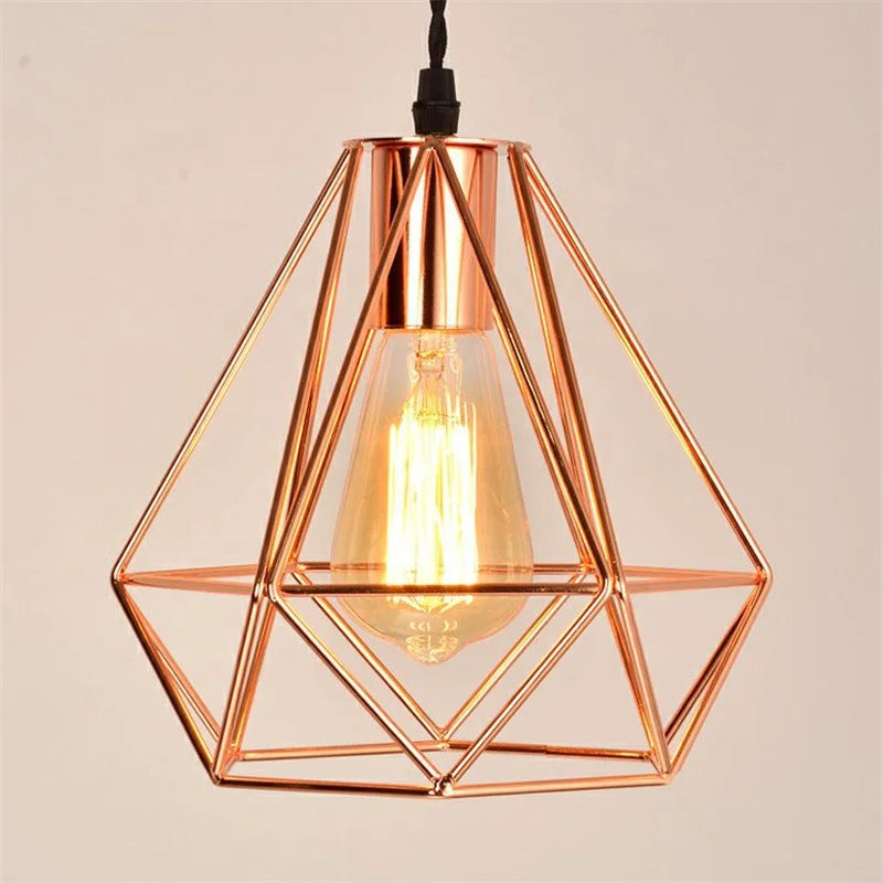 Kitchen Rose Gold Pendant Light Modern Hanging Pendant Lamp for Bedroom