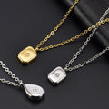 Non Tarnish Waterproof Shiny Polaris Pendant 18k Gold Statement Zirconia Stainless Steel Crystal North Star Necklace Jewelry