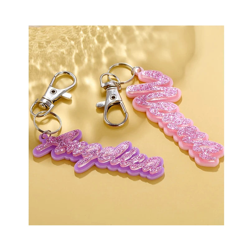 Factory Custom pink Series Girls' Holiday Memorial Gift Small Pendant Hanging Acrylic Keychain