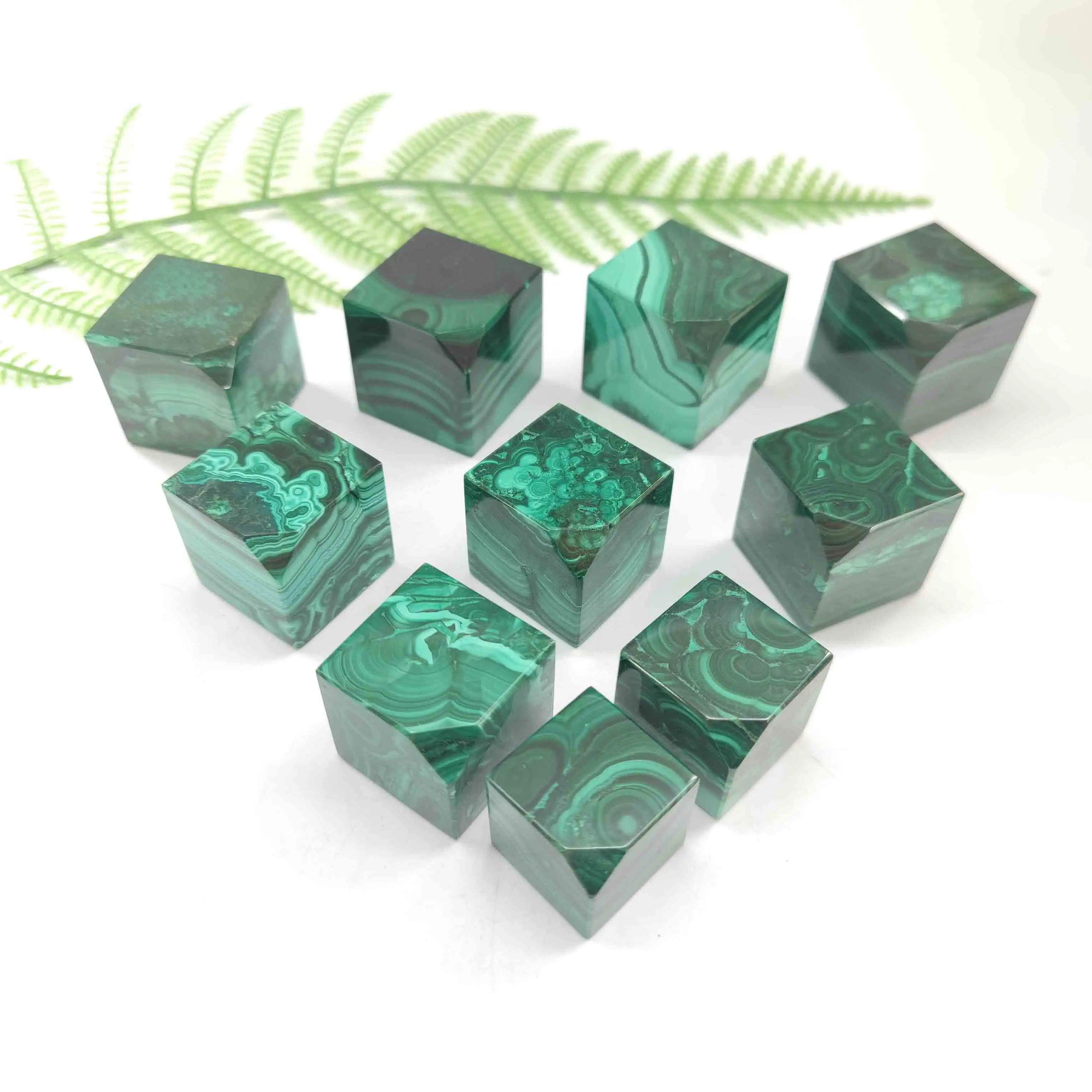 Natural Malachite Cubes Gemstone Malachite Cube Healing Malachite Tumbled Stone for Decoration