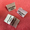 Middle Fold Silk Satin Printing Scrunchy Labelwashable Double Sides logo Sewing on Fabric Scrunchy Tags