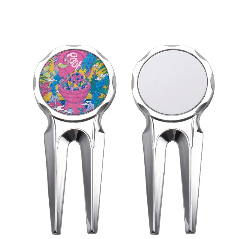 Professional Sublimation Blank Golf Ball Marker Metal Golf Divot Tool