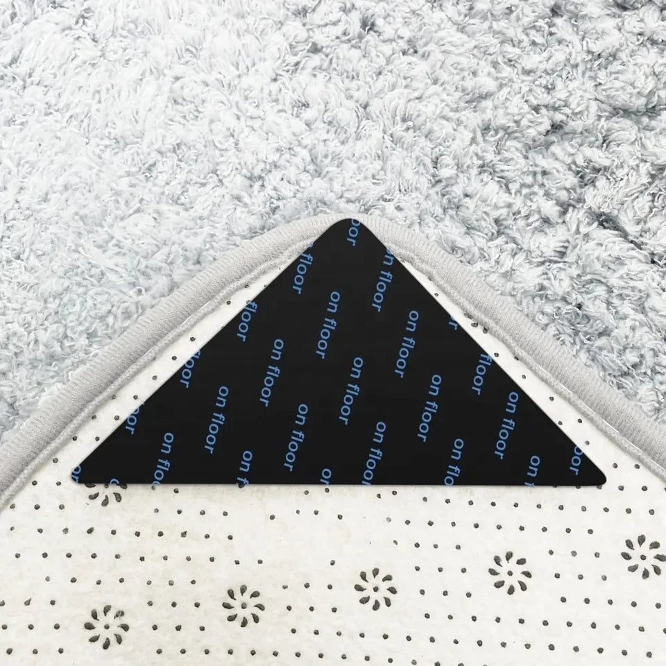 Customize Size Pu Non Slip Rug Grippers Self Sticker Washable Anti Slip Anti Curling Carpet Rug Stopper Pads