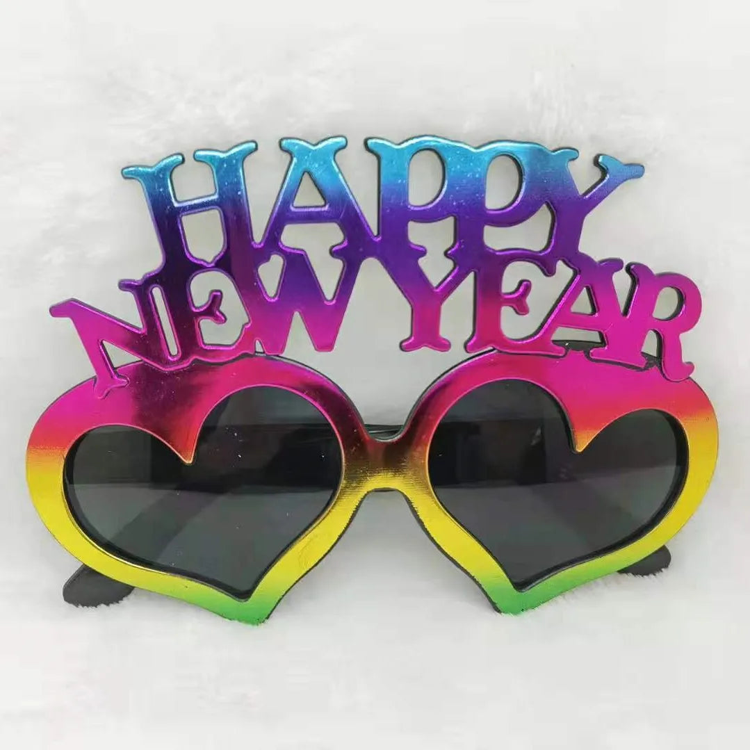 Wholesale Colorful Fashion Unisex Party Eye Glasses New Year Sunglasses Happy New Year 2025