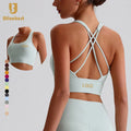 Custom Logo Racer Back Stringer Gym Sport Bra Top Fitness Sleeveless Yoga Women's Tank Tops Workout Sports Bra