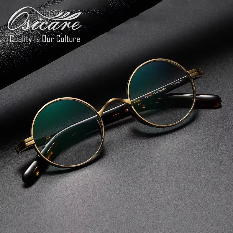 Osicare KMN101 2024 High Quality Luxury Classic Specs Designer Brand Round Eyeglasses Spectacles Titanium Glasses Optical Frame
