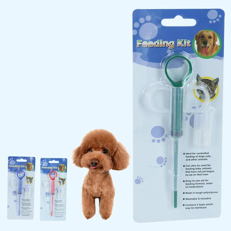 Pet Medicine Feeder Silicone Double Head Replaceable General Medicine Feeding Needle Tube for Dogs and Cats
