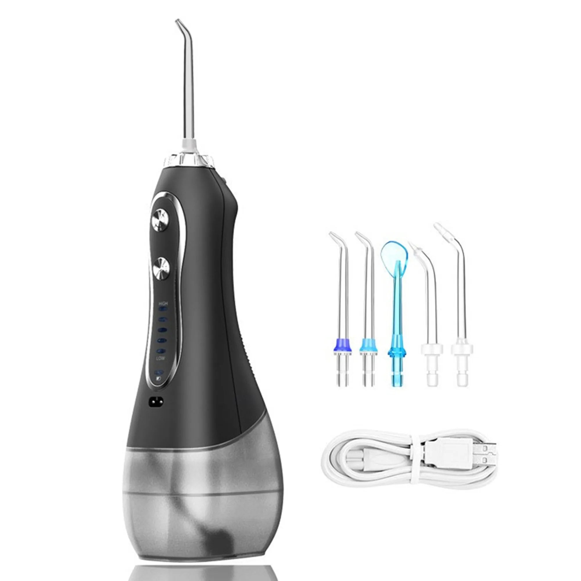 Professional Carepik Cordless H2ofloss Dental Flosser 300ML Tank 70-120 psi Pressure 5 Modes 4-Hour Runtime 1200 Flashes/Min