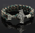 Fashion Handmade Camouflage Milan Rope Braided Bracelets Men Vintage Nordic Myth Viking Rune Thor's Hammer Bracelets Bangles
