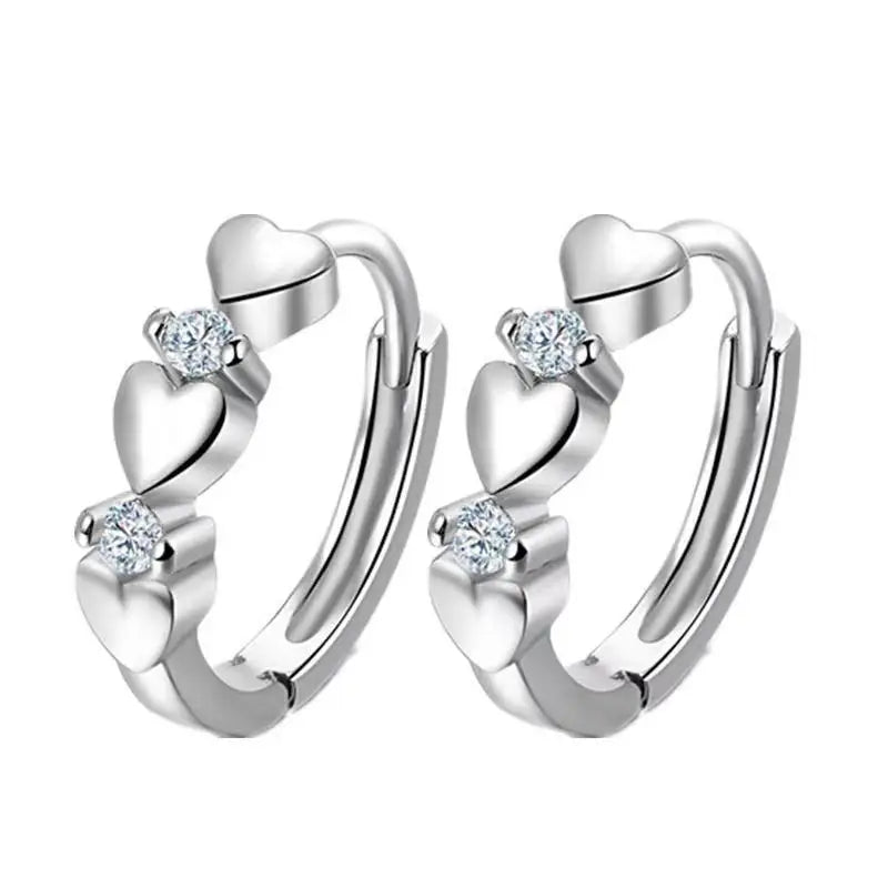 Cute Mini Hoop Earrings Woman Heart Earrings Small Gold Loop Ear Rings Circle