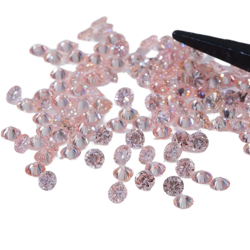 Fancy Pink 0.3ct Round Cut VS Clarity Lab Created HPHT Polished Loose Diamond Excellent Clarity ChenJing Brand Filled Diamonds