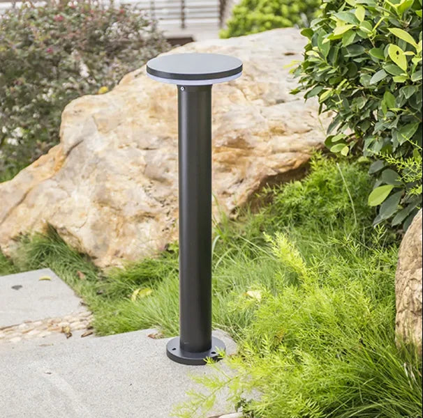 Modern Black Electric IP65 Waterproof LED Bollard Post Lights Outdoor Aluminum Deck Lawn Landscape Lighting