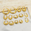 Nabest Women 18K Gold Plated Stainless Steel Drop Earrings Fashion Jewelry U Shape Huggie Hoop Empty Earrings