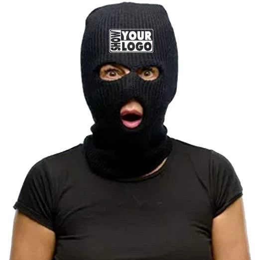 Custom Embroidery Winter Full Face Cover 3 Hole Knitted Full Face Ski Mask Cap Winter Balaclava Face Cover for Outdoor Sports