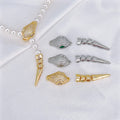 14K Gold Micro-Inlaid Zircon Snake Head Buckle DIY Bracelet Necklace Button Color Retaining Pearl Buckle Butterfly Shape for