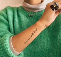 Custom Waterproof Body Art Tattoo Sticker 15 Days Transfer Inspiring Quotes Symbols Arm Chest Back for Men Women Temporary