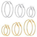 DAIHE Hypoallergenic Hoops Women's Earrings Loop Earrings Stainless Steel Gold Silver Plated Big Hoop Earrings for Women Girls