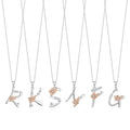 2024 New Fashion Pure Sterling Silver K Letter Alphabet Necklace With Rose Jewellery Silver 925 Charms Pendant