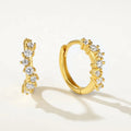 Nagosa Luxury Jewelry 18k Gold Vermeil 925 Sterling Silver Stacked Cubic Zirconia Hoop Earrings Women