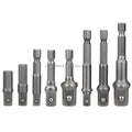 8pcs Drill Socket Bit Adapter for Impact Driver with Hex Shank to Square Socket Drill Bits Bar Extension 1/4 3/8 1/2 Bit Set