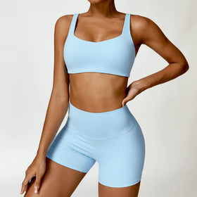 High Quality Yoga Set Sports Bra Bale Branded Workout Suit Sport Bra and Shorts Yoga Set Sweet Girl Hot Sexy Sports Bra