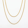 Fenny Wholesale 18K PVD Plated No Fade Fast Delivary Versatile Fine Double Layer Snake Chain Stainless Steel Necklace for Women