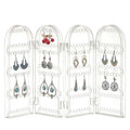 256 Holes 5 Tiers Acrylic Earrings Holder 4 Doors Foldable Necklace Hanging Jewelry Organizer Double Sided Earring Holder Rack