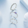 New Fashion Lucky Guardian S925 Sterling Silver Cz Rings Opal Retro Pattern Heart Ring Hexagram Ring Wholesale