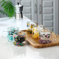 200ml High Borosilicate Creative Double-Wall Glass Coffee Mug Cup for Presents Dry Flower Design