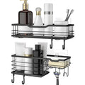 Modern New No Drilling Corner Bathroom Organizer Rack Wall Mounted Copper Dual Tier Durable Eco-Friendly Shower Storage Holder